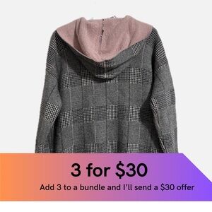 Merino wool blend hooded jacket.